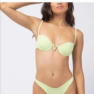 L Space Nico Bikini Top in mojito green. Size medium.